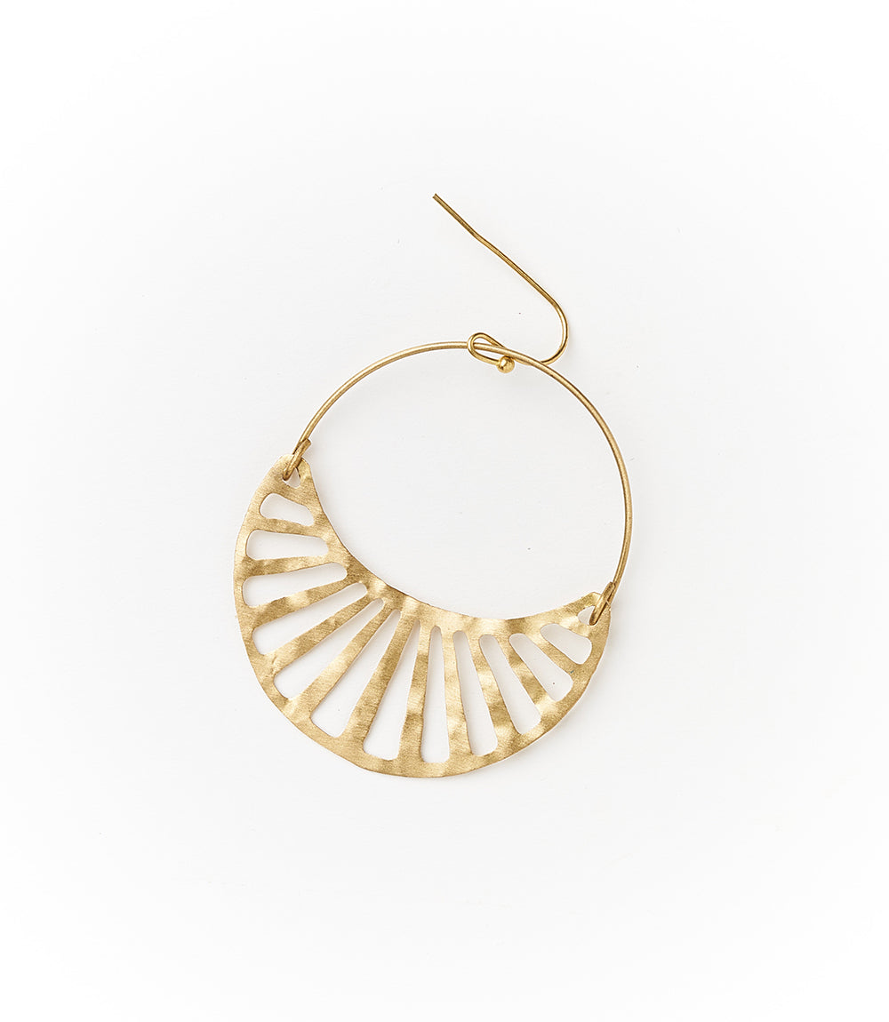 Rajani Hoop Earrings - Crescent Disc